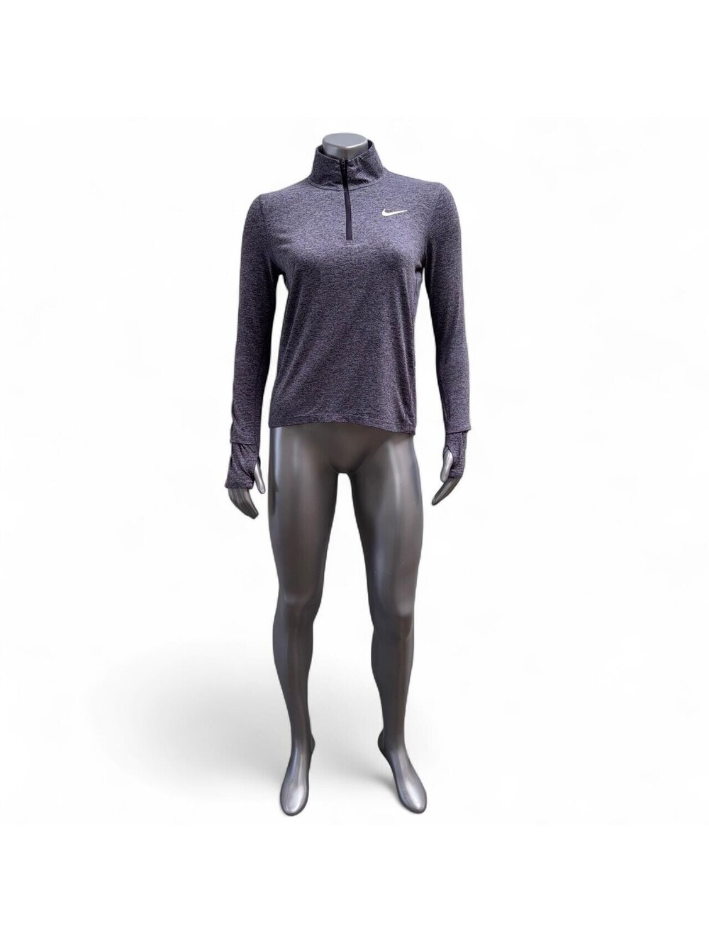 Nike Women's Heather Purple Quarter-Zip Running Long Sleeve (Small) | Dri-Fit